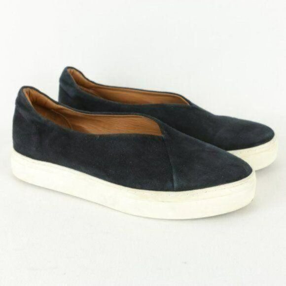 COS Women's Size 40 Blue White Suede Slip On Platform Sneakers - Picture 1 of 10